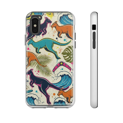 Tough Cases — Colorful Surfing Kangaroo Phone Case