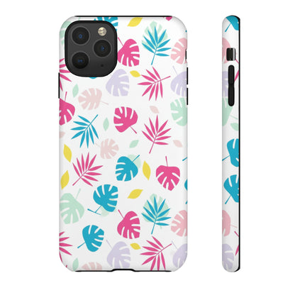 Tropical Leaf Phone Case — Colorful Pastel Monstera & Palm iPhone Case