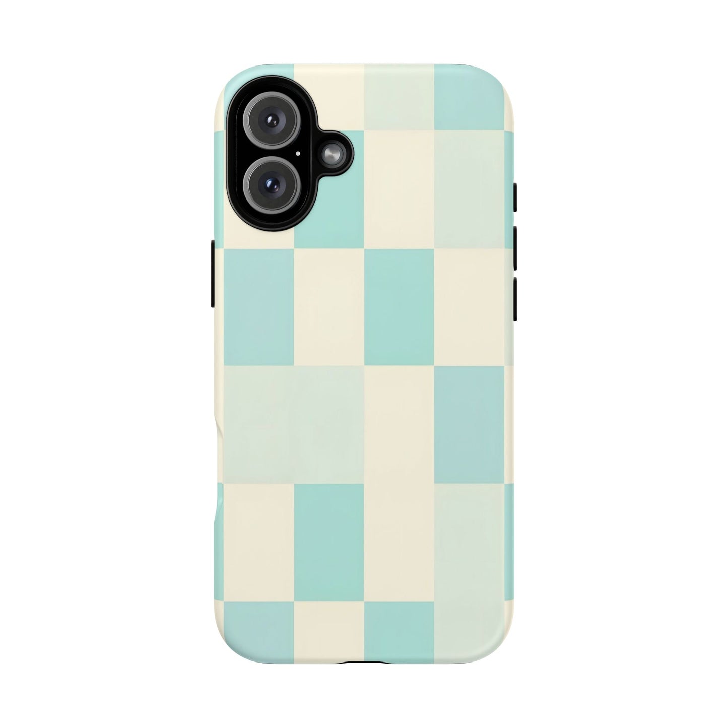 Pastel Checkerboard Tough Case – Mint & Cream Protective Phone Cover