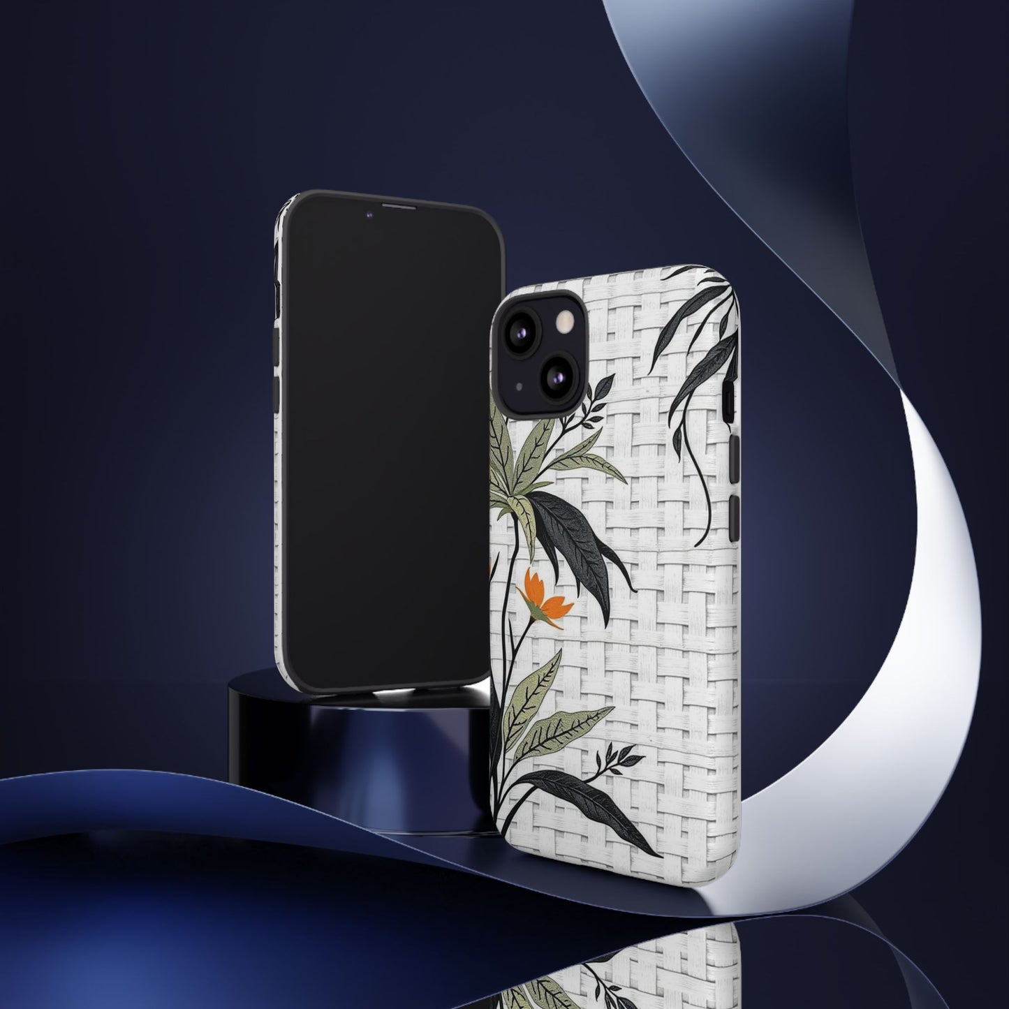 Floral Woven Tough Phone Case — Protective Botanical iPhone Cover