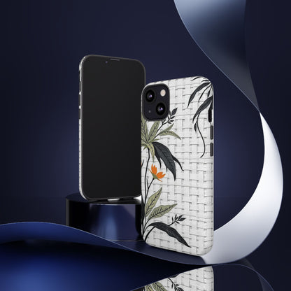 Floral Woven Tough Phone Case — Protective Botanical iPhone Cover