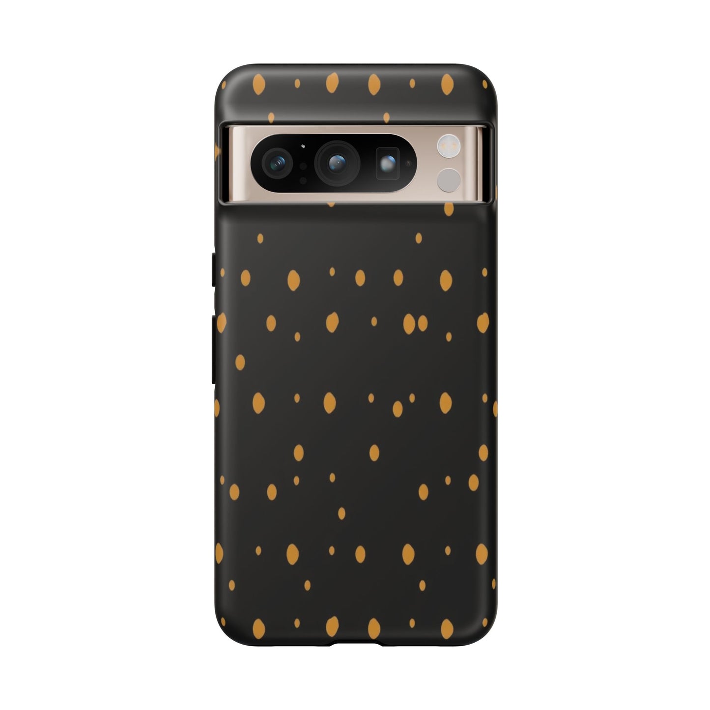 Black & Gold Dot Tough Phone Case — Protective Sparkle Pattern