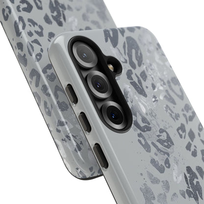 Gray Leopard Print Tough Phone Case