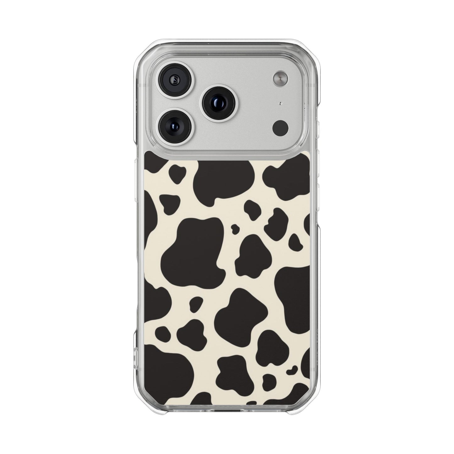 Cow Print Clear Magnetic Phone Case — Impact-Resistant iPhone Cover