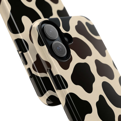 Cow Print Phone Case — Black & Cream Protective  Case