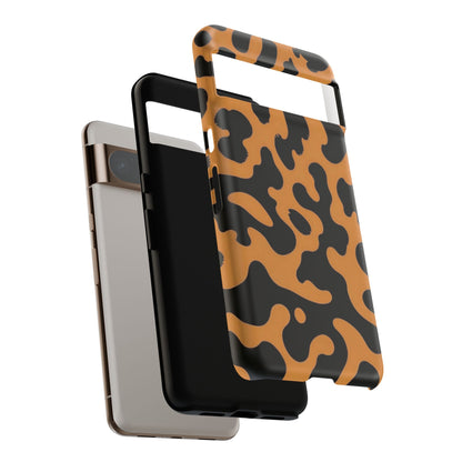 Leopard Print Phone Case — Orange & Black Tough Pattern Protective Cover