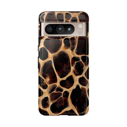 Phone Case — Brown Leather Dot Texture Rugged Protective Cover