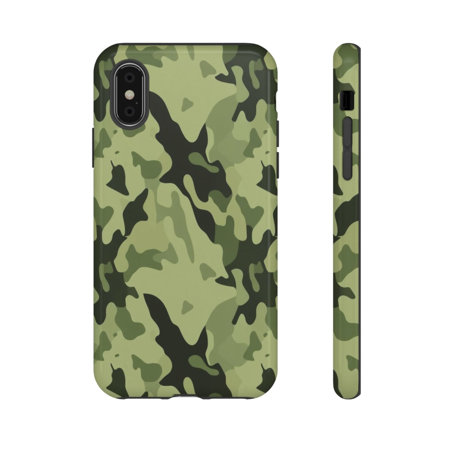 Camo Tough Phone Case — Military Green Protective iPhone Cover