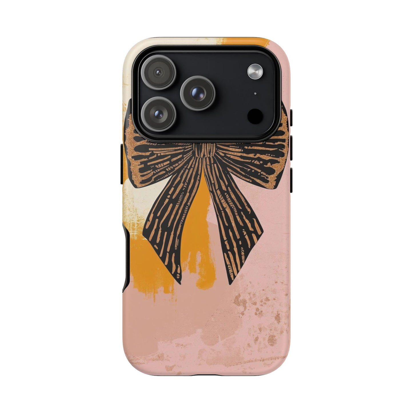 Bow Brushstroke Tough Phone Case — Pink & Mustard