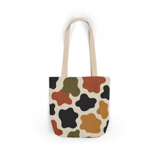 Abstract Earth-Tone Pattern Canvas Tote Bag