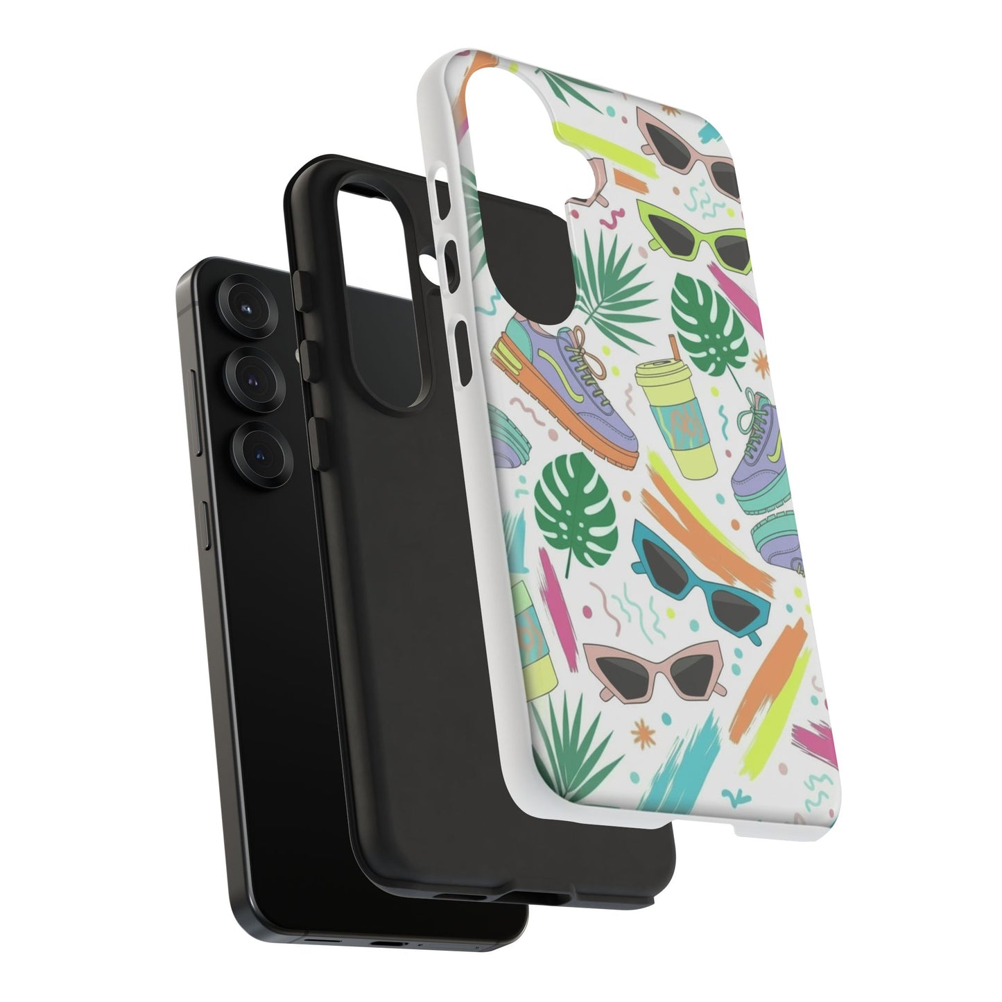 Tough Cases — Colorful Retro Sneakers & Sunglasses Phone Case