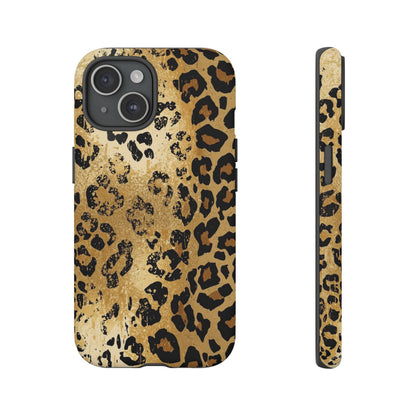 Leopard Print Tough Phone Case — Durable Protective iPhone Cover