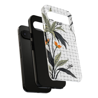 Floral Woven Tough Phone Case — Protective Botanical iPhone Cover