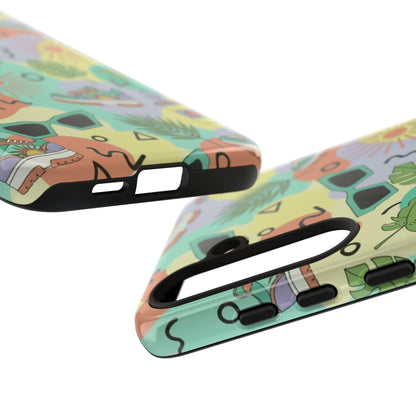 Tropical Summer Phone Case — Retro Sunglasses, Sneakers & Palm Pattern