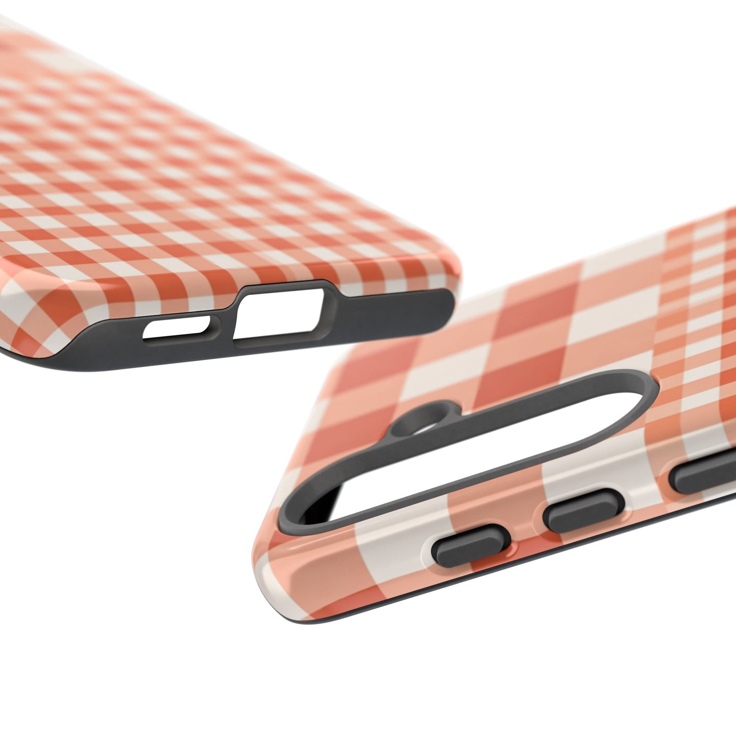 Buffalo Check Tough Phone Case — Orange Gingham Protective Cover