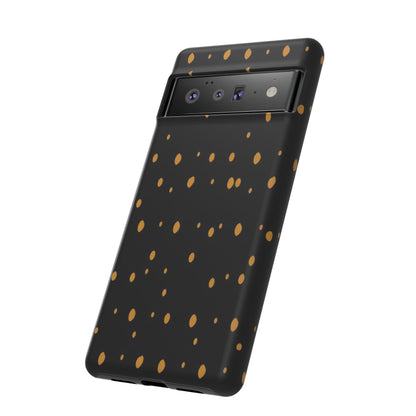 Black & Gold Dot Tough Phone Case — Protective Sparkle Pattern