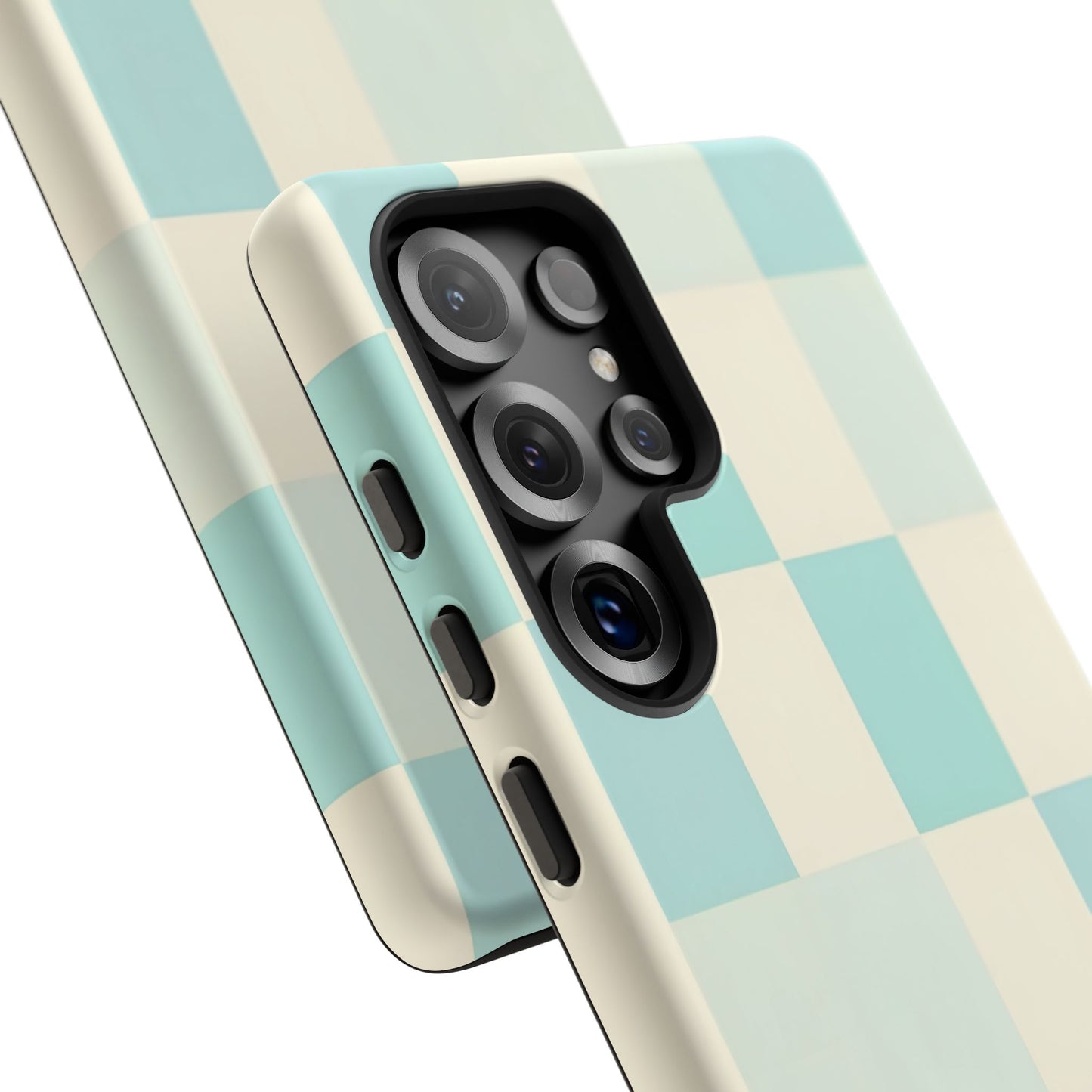 Pastel Checkerboard Tough Case – Mint & Cream Protective Phone Cover