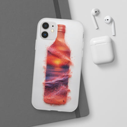 Galaxy Bottle Phone Case — Abstract Cosmic Beverage Design Flexible Case