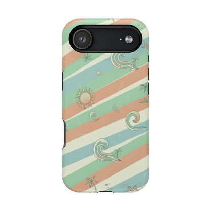 Magnetic Impact-Resistant Phone Case — Retro Surf Stripes