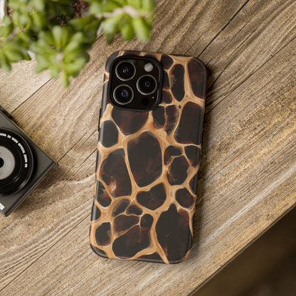 Phone Case — Brown Leather Dot Texture Rugged Protective Cover