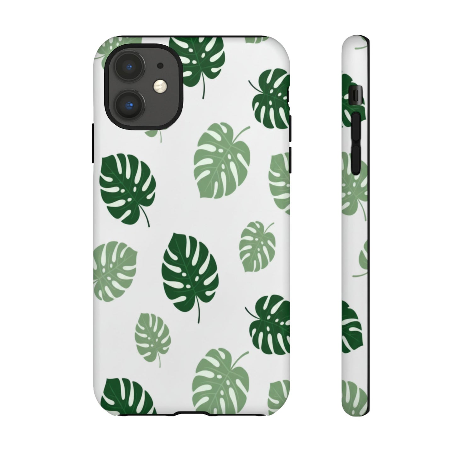 Monstera Leaf Phone Case — Tropical Green Pattern Tough Case