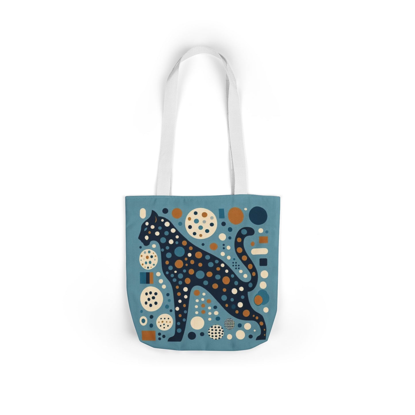 Leopard Canvas Tote — Retro Dot Pattern Eco Bag