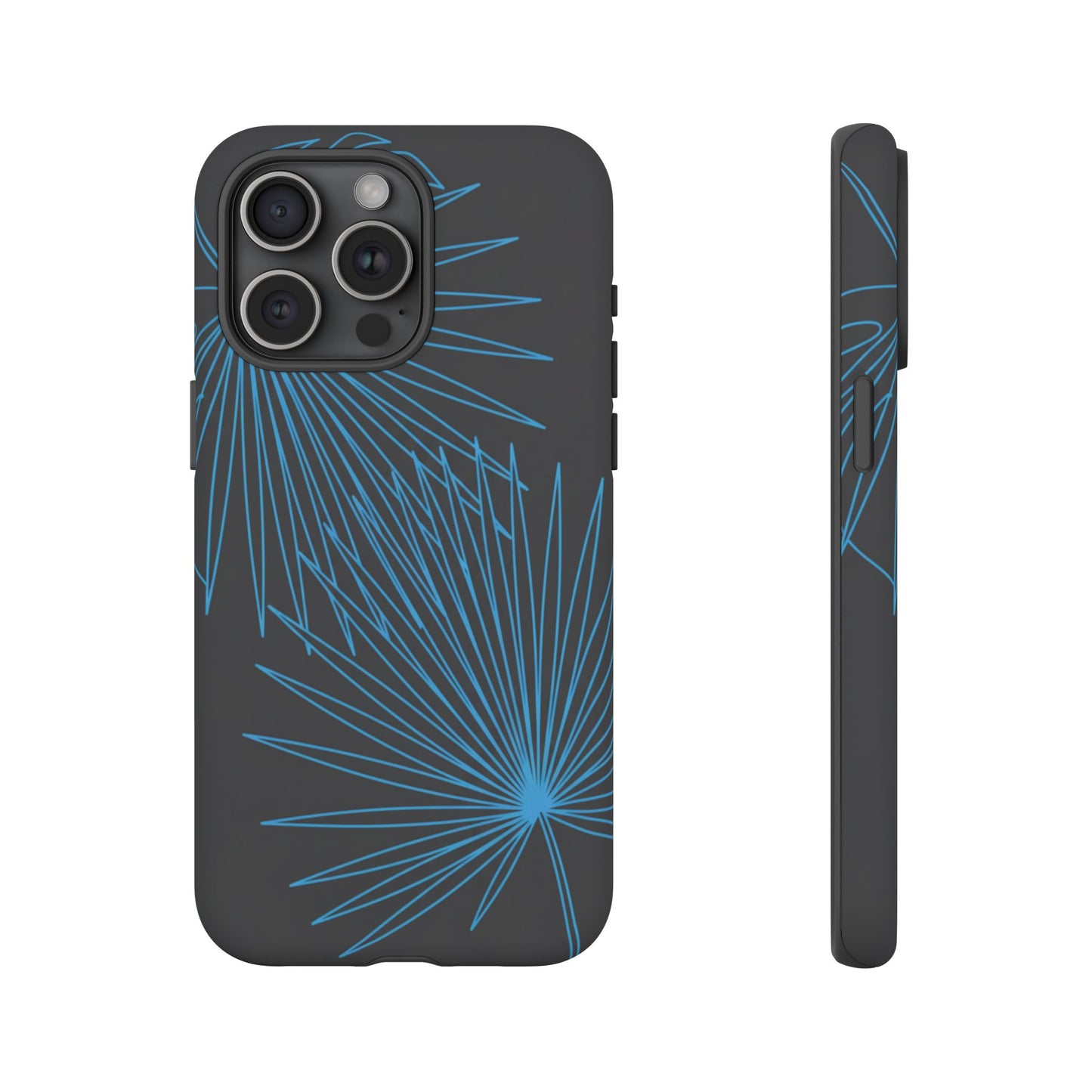 Blue Dandelion Burst Tough Phone Case — Protective Floral iPhone Cover