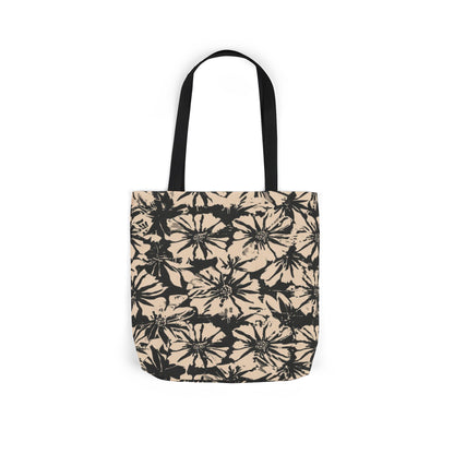 Canvas Tote — Black Floral Tie-Dye Pattern