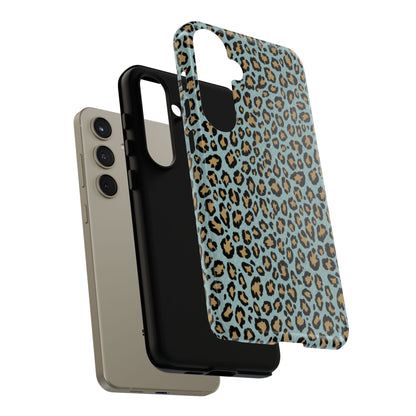 Leopard Print Tough Phone Case - Blue Cheetah Protective Cover