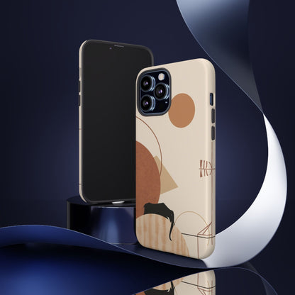 Abstract Earth Tones Phone Case — Minimal Geometric Design