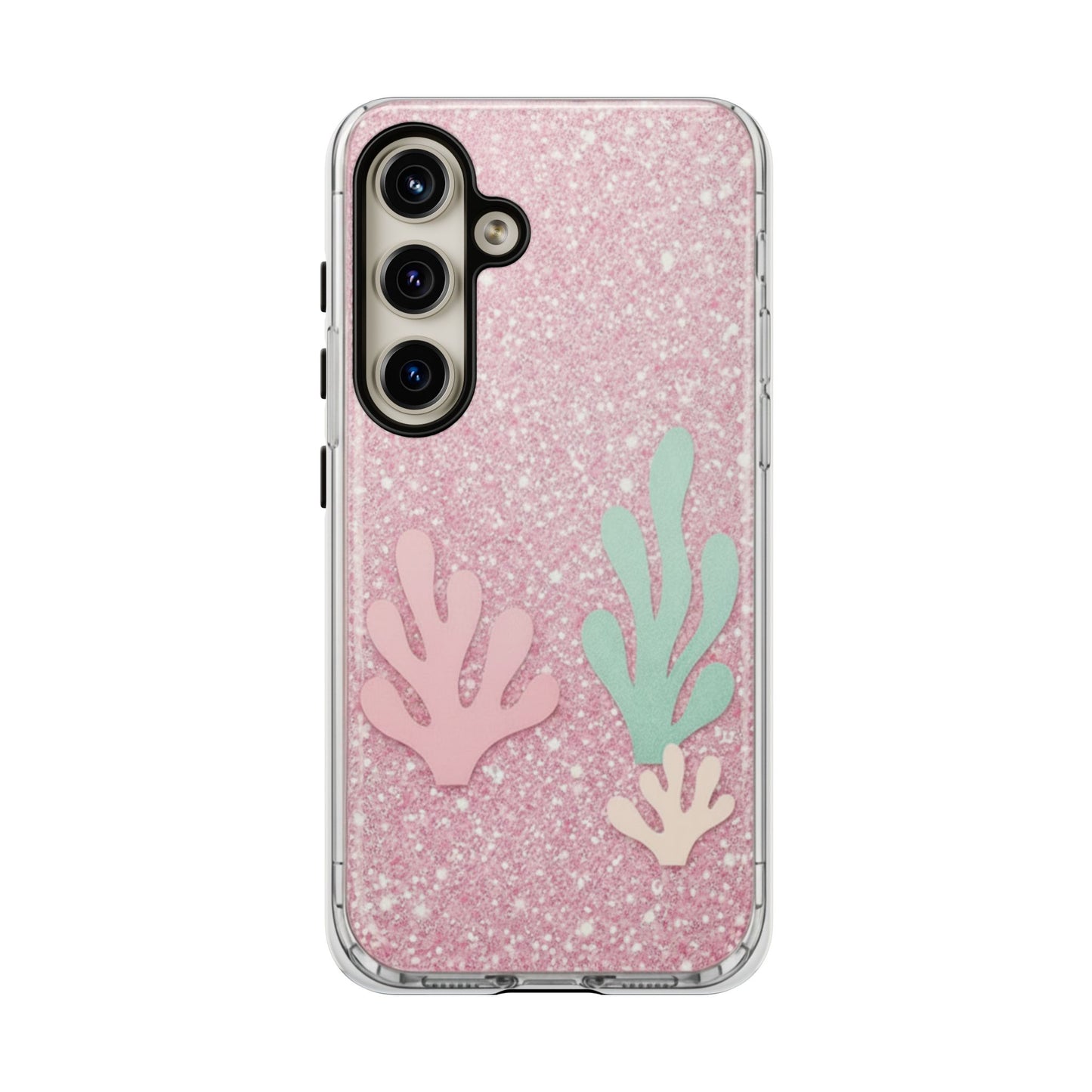 Pink Glitter Seaweed Tough Case - Sparkle Protective Phone Cover