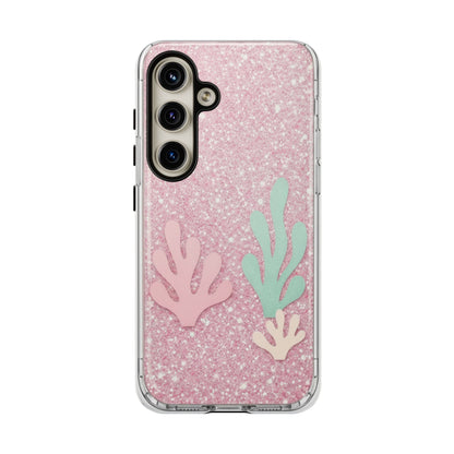 Pink Glitter Seaweed Tough Case - Sparkle Protective Phone Cover