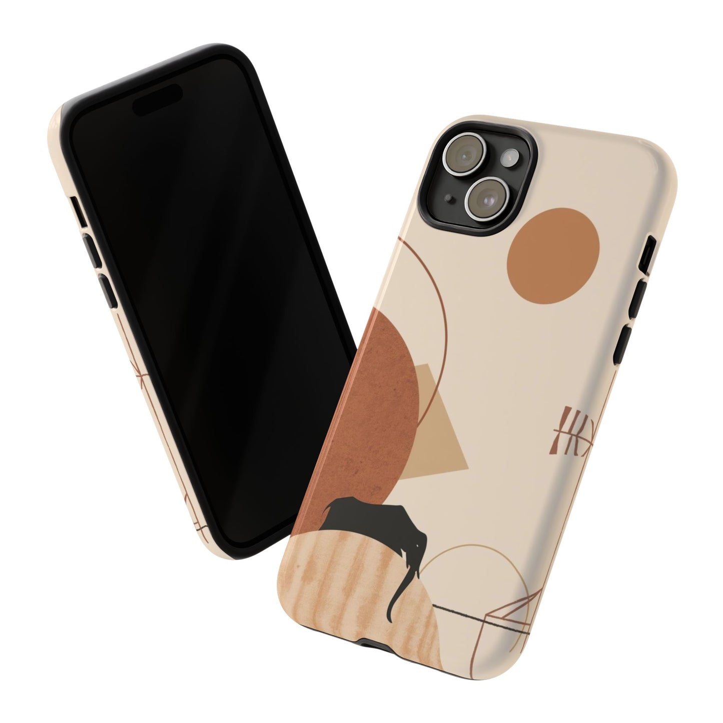 Abstract Earth Tones Phone Case — Minimal Geometric Design