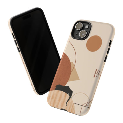 Abstract Earth Tones Phone Case — Minimal Geometric Design