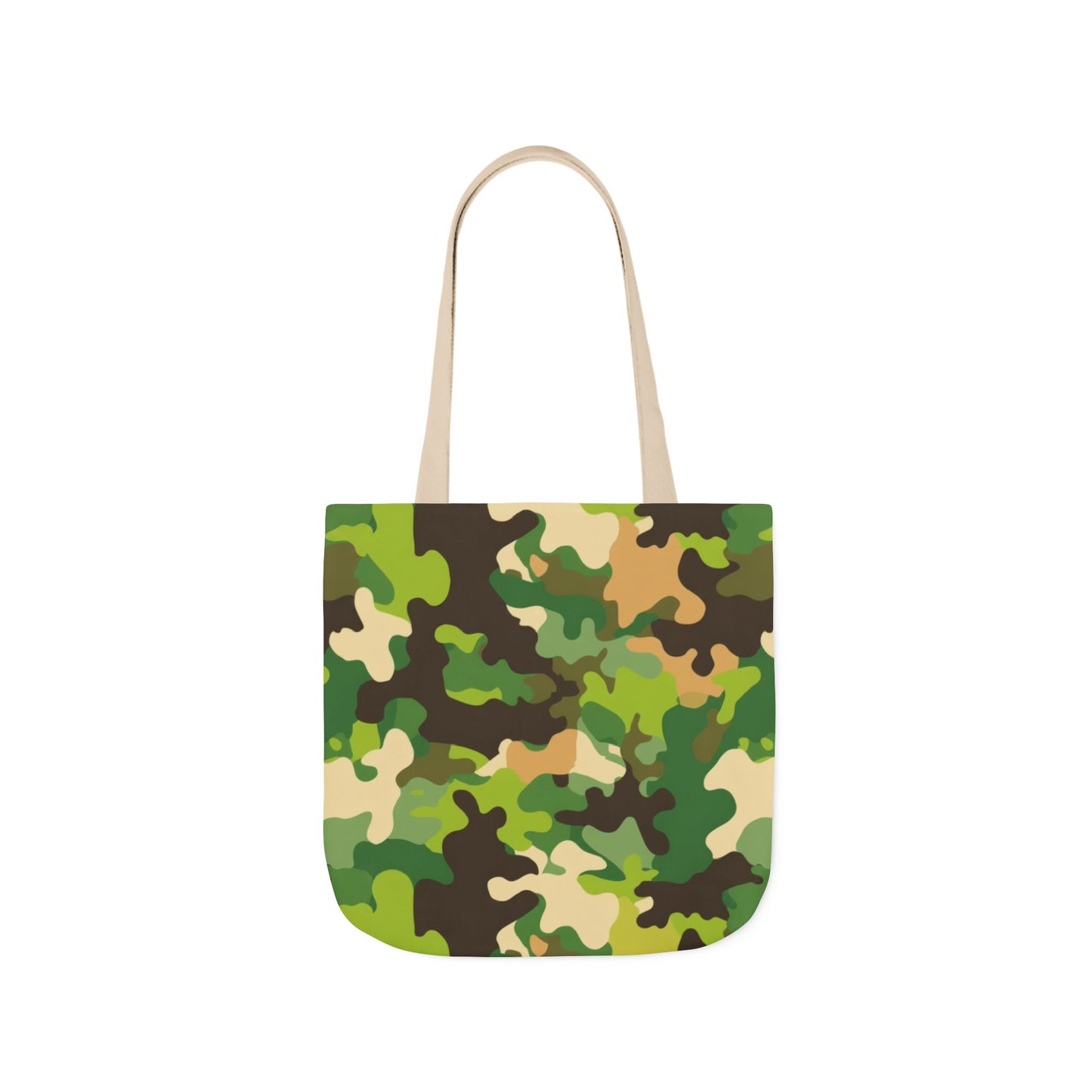 Camo Canvas Tote Bag — Green Military Print Reusable Market Bag