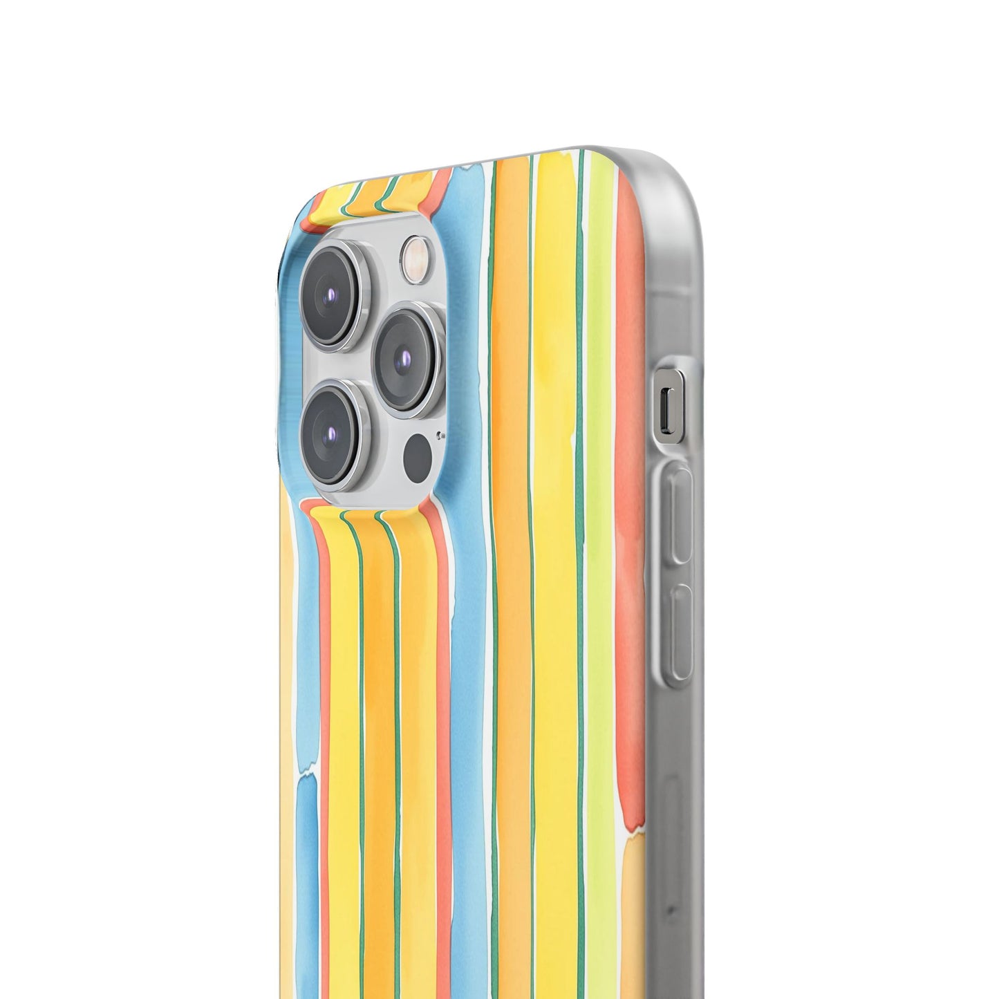 Watercolor Stripe Phone Case — Bright Pastel Vertical Stripes Protective Flexi Case