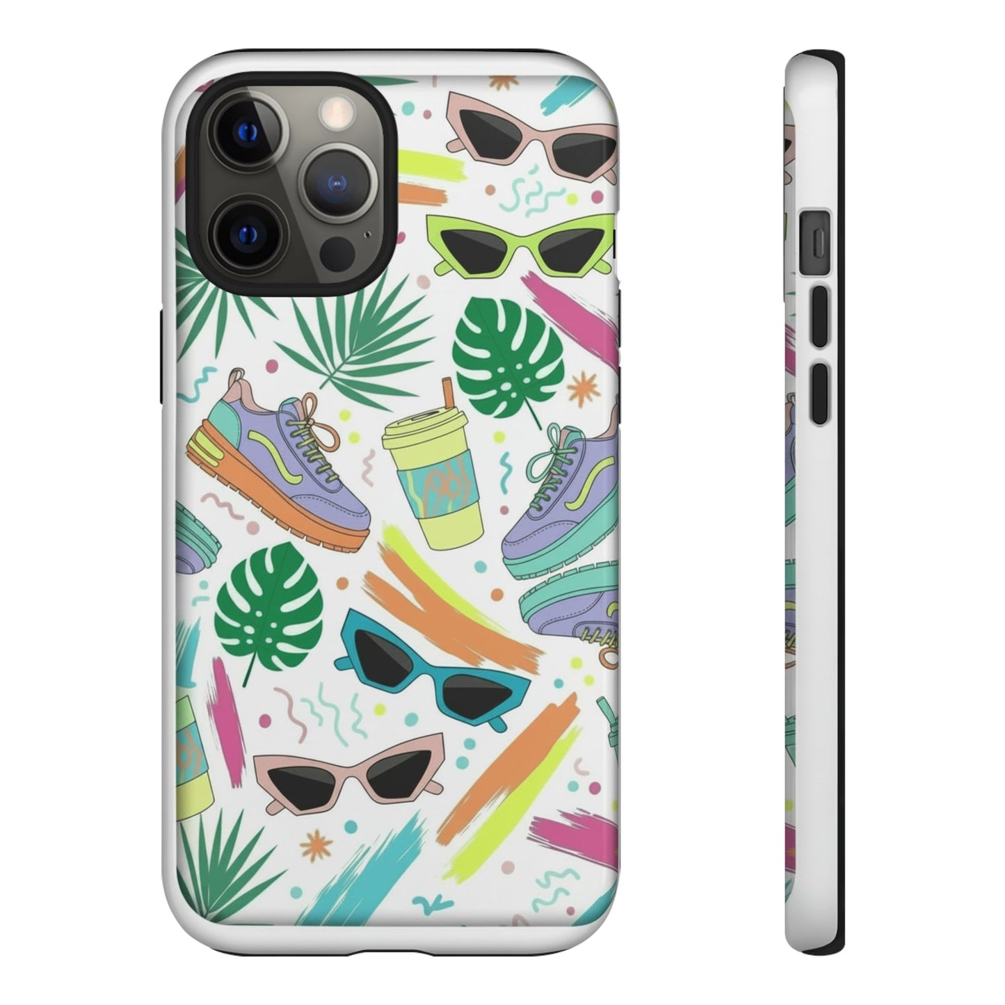 Tough Cases — Colorful Retro Sneakers & Sunglasses Phone Case