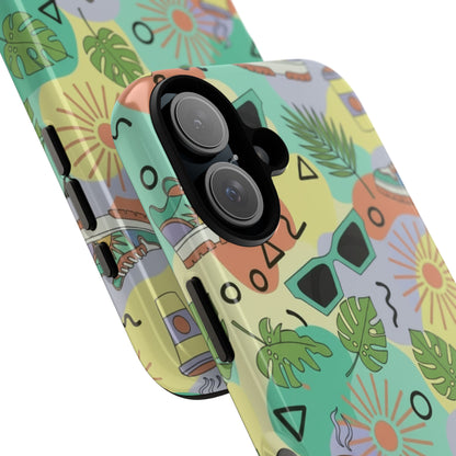 Tropical Summer Phone Case — Retro Sunglasses, Sneakers & Palm Pattern