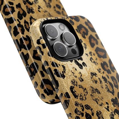 Leopard Print Tough Phone Case — Durable Protective iPhone Cover