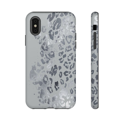 Gray Leopard Print Tough Phone Case
