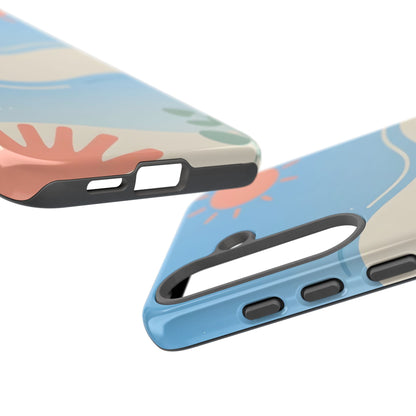 Beach Waves Tough Phone Case — Summer Sun & Seashell Protective Cover