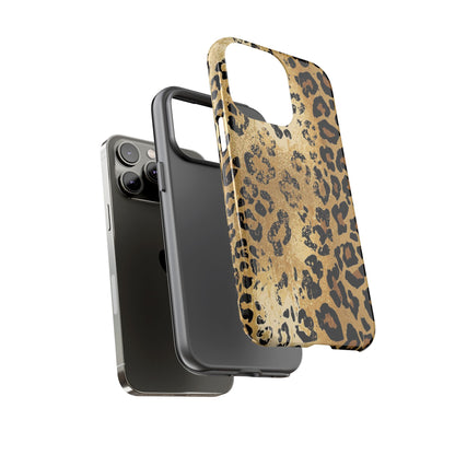 Leopard Print Tough Phone Case — Durable Protective iPhone Cover