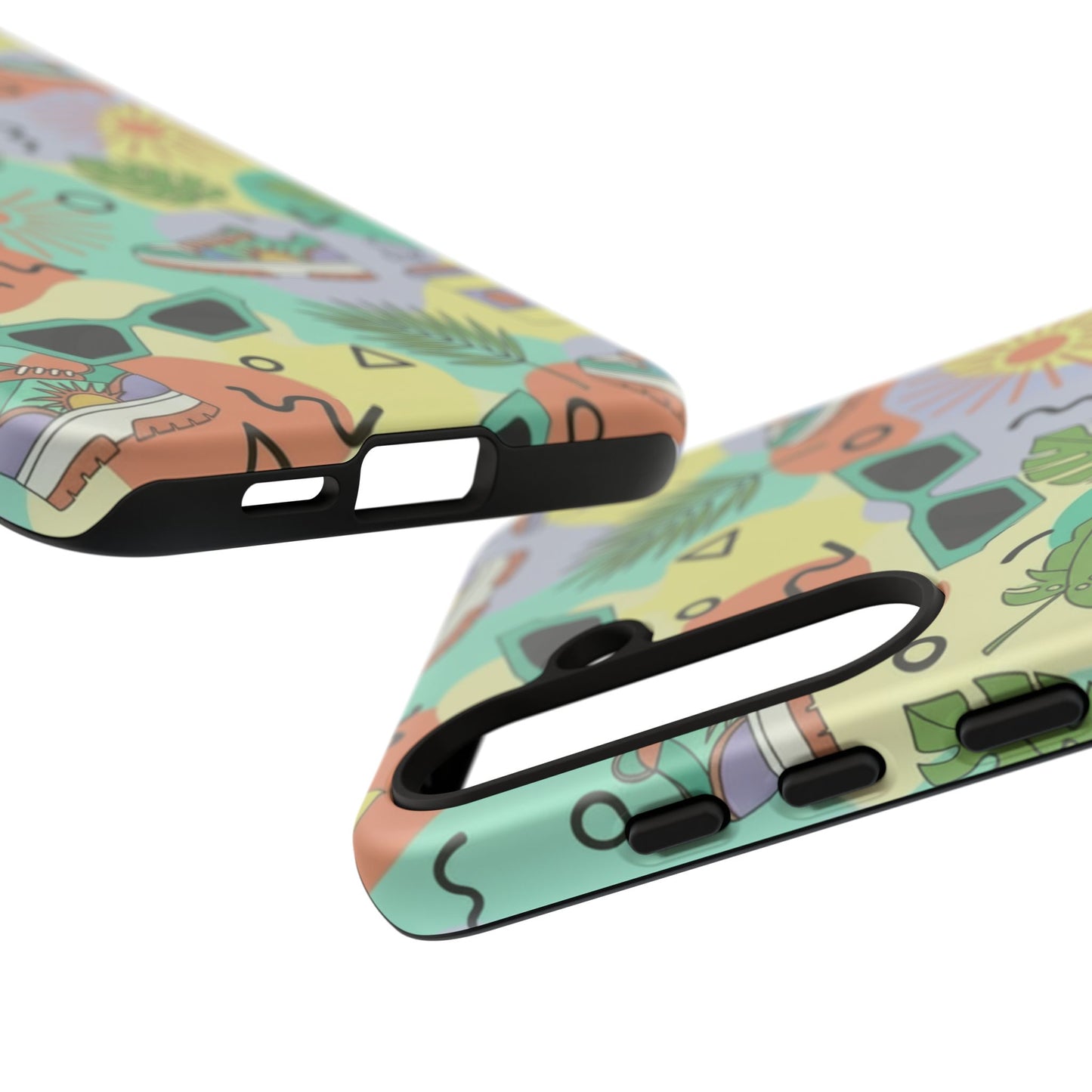 Tropical Summer Phone Case — Retro Sunglasses, Sneakers & Palm Pattern