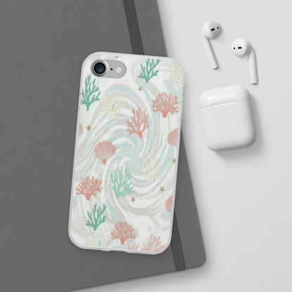 Pastel Seashell Phone Case — Coral Reef Wave iPhone Cover
