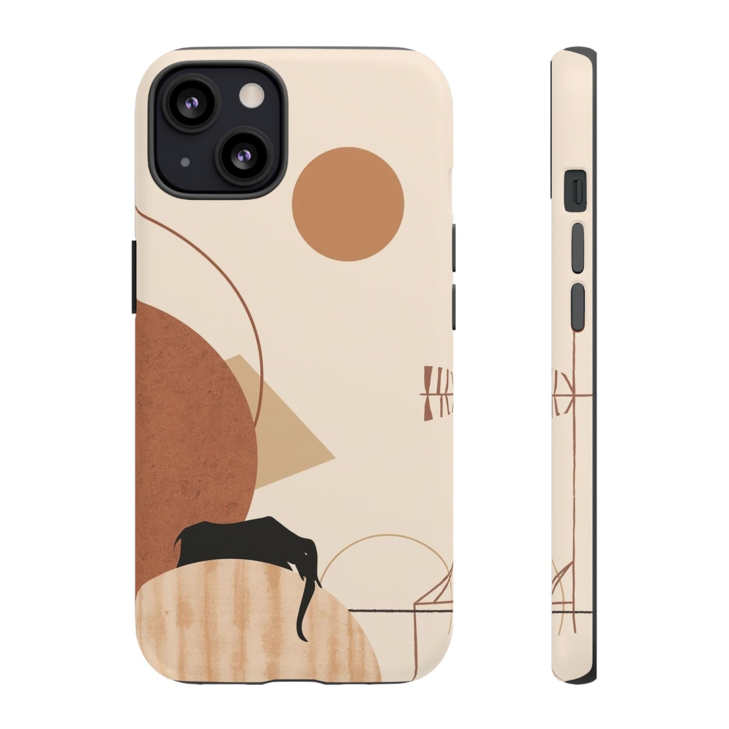 Abstract Earth Tones Phone Case — Minimal Geometric Design