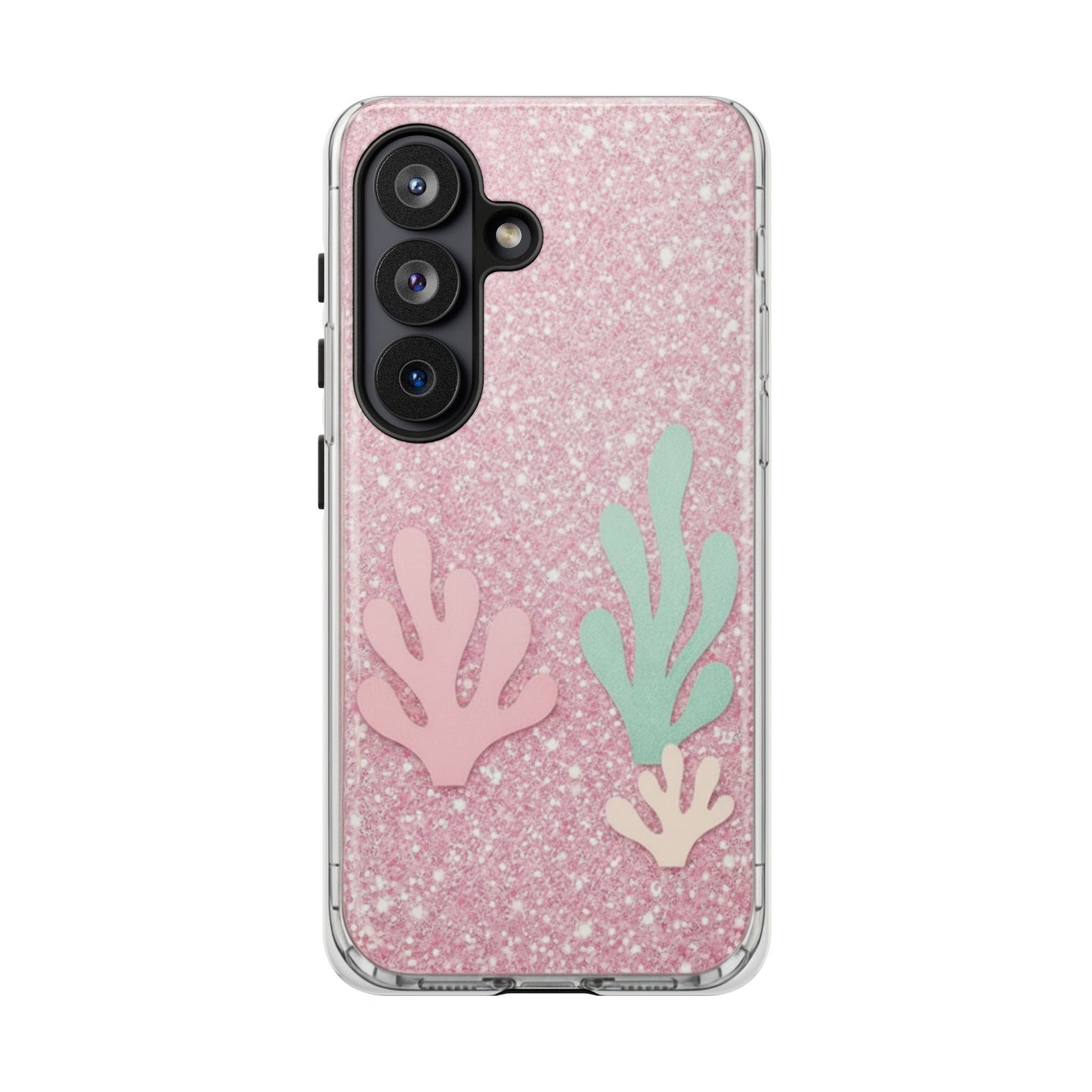Pink Glitter Seaweed Tough Case - Sparkle Protective Phone Cover