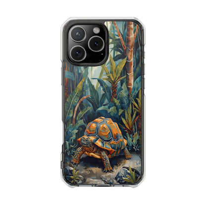 Clear Magnetic Phone Case — Tropical Turtle Art Protective Cover