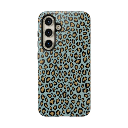 Leopard Print Tough Phone Case - Blue Cheetah Protective Cover