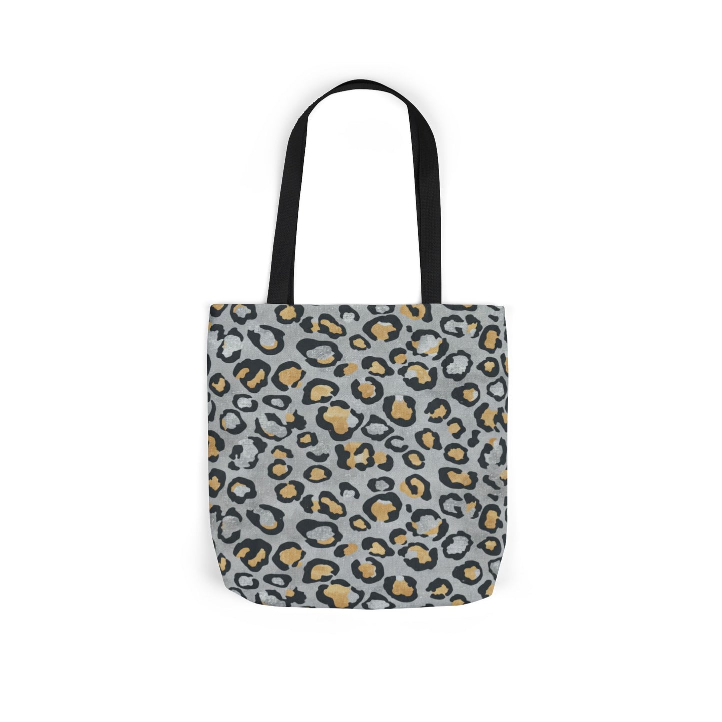 Leopard Print Canvas Tote Bag with Beige Straps