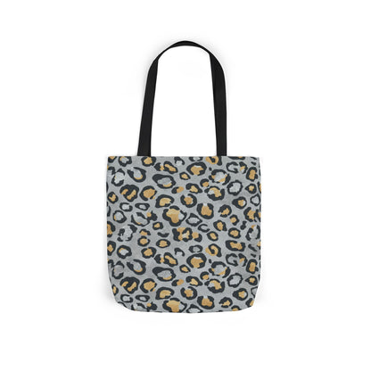Leopard Print Canvas Tote Bag with Beige Straps